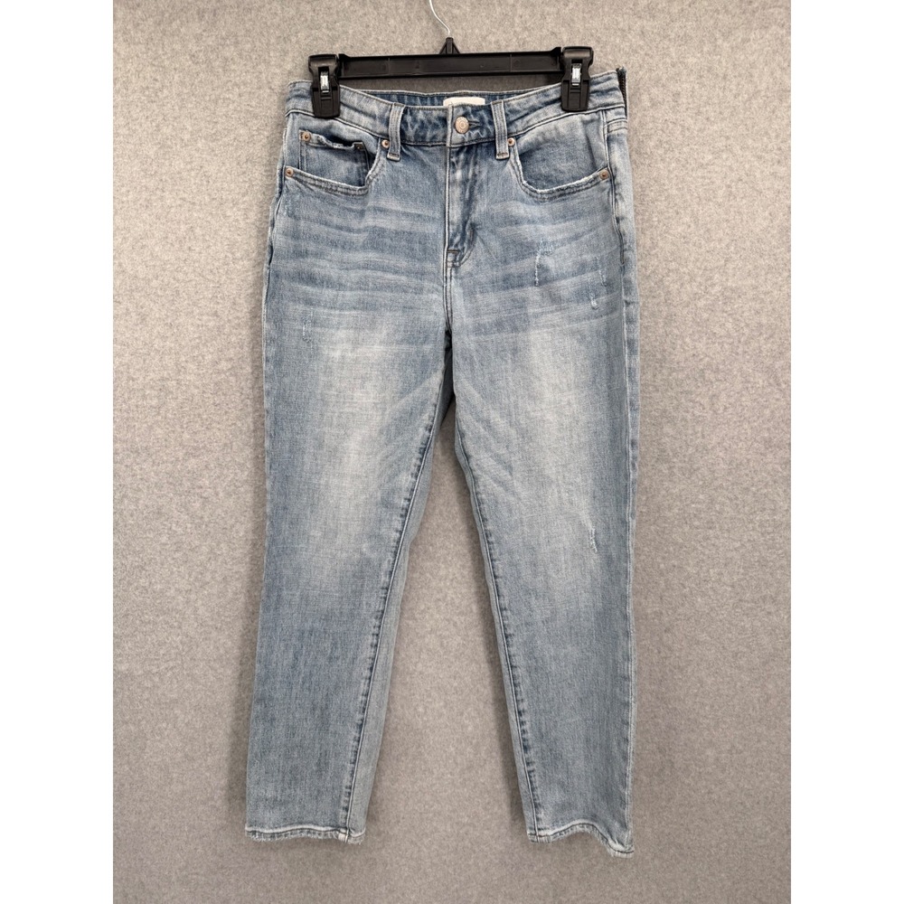 Pistola Getty High Rise Relaxed Crop Jeans Women 27 Blue Denim Distressed Cotton